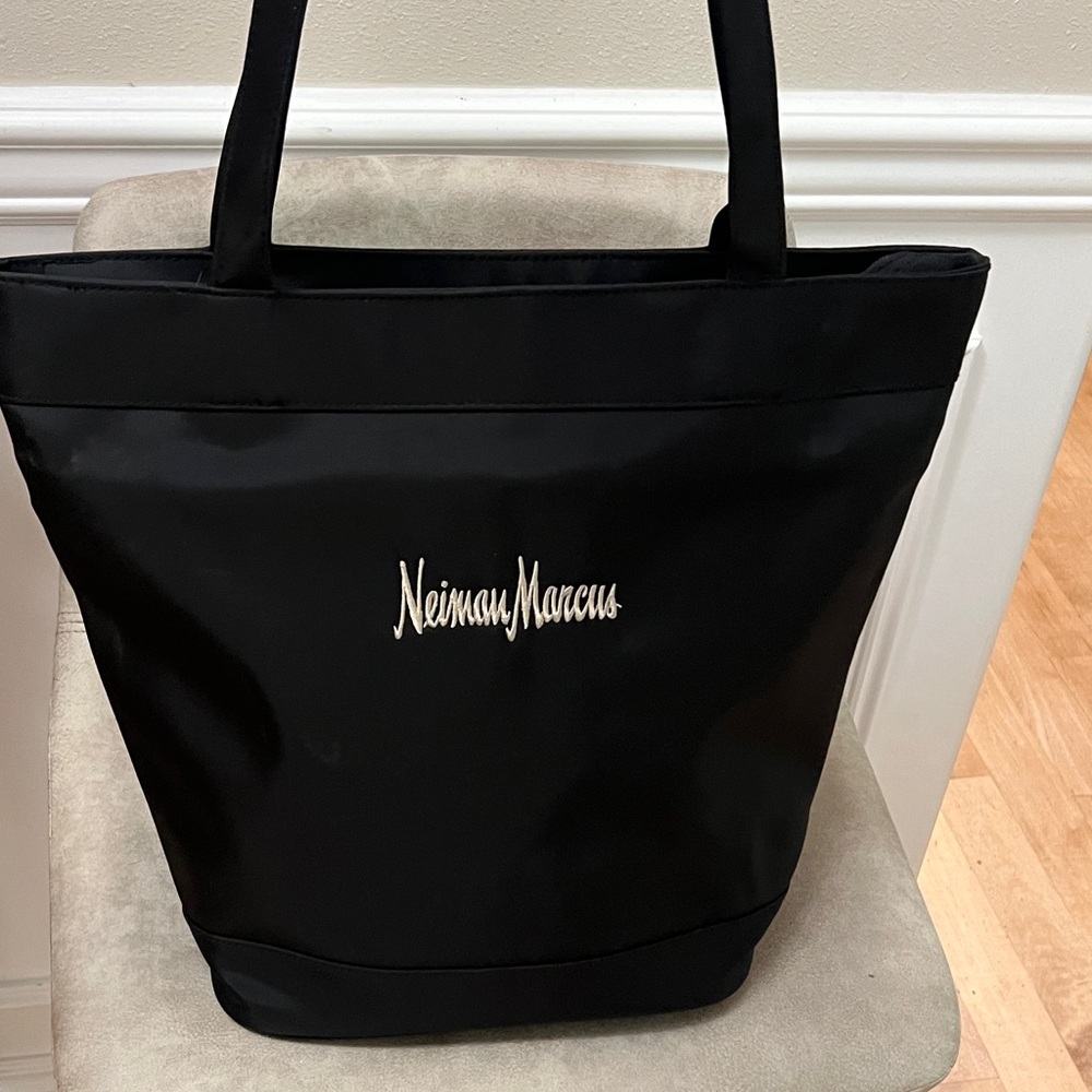 Neiman Marcus Black Tote with Script Logo